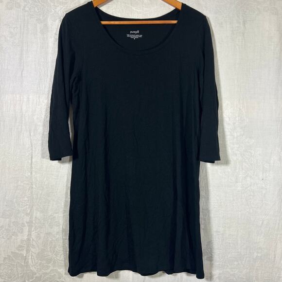 PureJill J Jill T Shirt Medium Black Ballet Sleeve Tunic - Picture 1 of 7